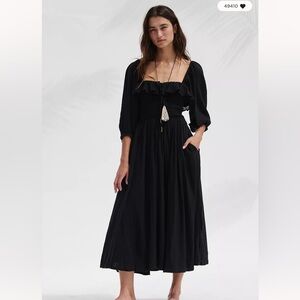 Free people Oasis Smocked Cute Ruffles Midi Dress